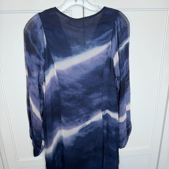 New SOFT SURROUNDINGS Blue Himalaya Dress Indigo Tie Dye #2EJ67 Sz Medium - Picture 6 of 12